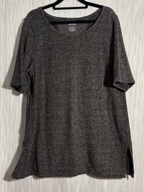 Duluth Trading Co Charcoal Scoop Neck Tunic cotton and hemp